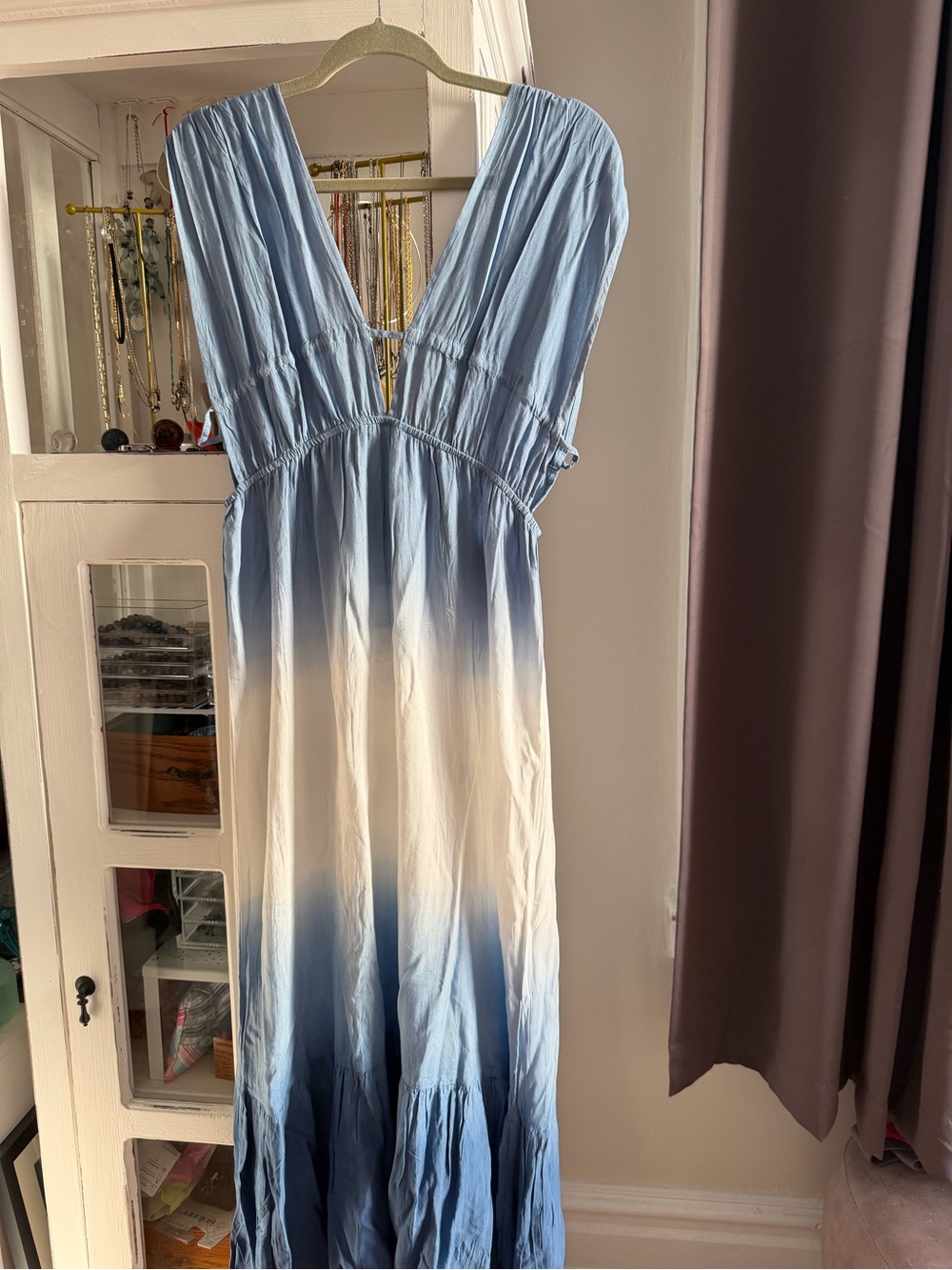 NWT - Large. Raviya Blue and White Ombre Maxi Swim Coverup